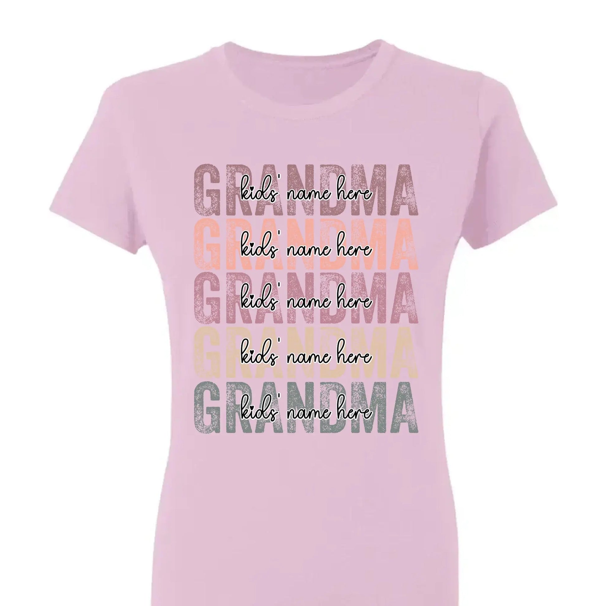 Personalized Grandma Shirt – Stacked Name Tee with Hearts, Custom Gift for Nana, Gigi, Mimi  Ezcustomize