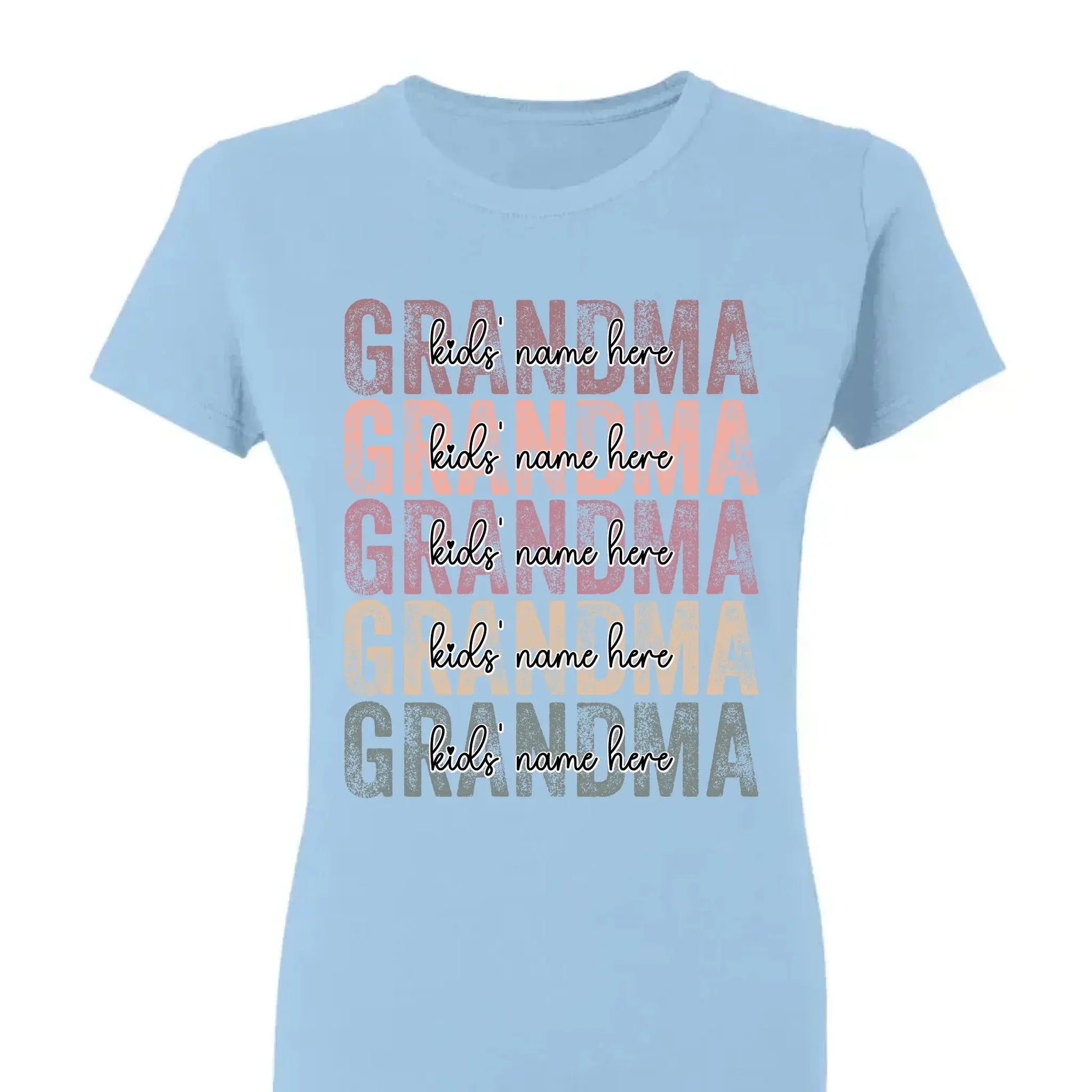 Personalized Grandma Shirt – Stacked Name Tee with Hearts, Custom Gift for Nana, Gigi, Mimi  Ezcustomize