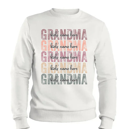 Personalized Grandma Shirt – Stacked Name Tee with Hearts, Custom Gift for Nana, Gigi, Mimi  Ezcustomize