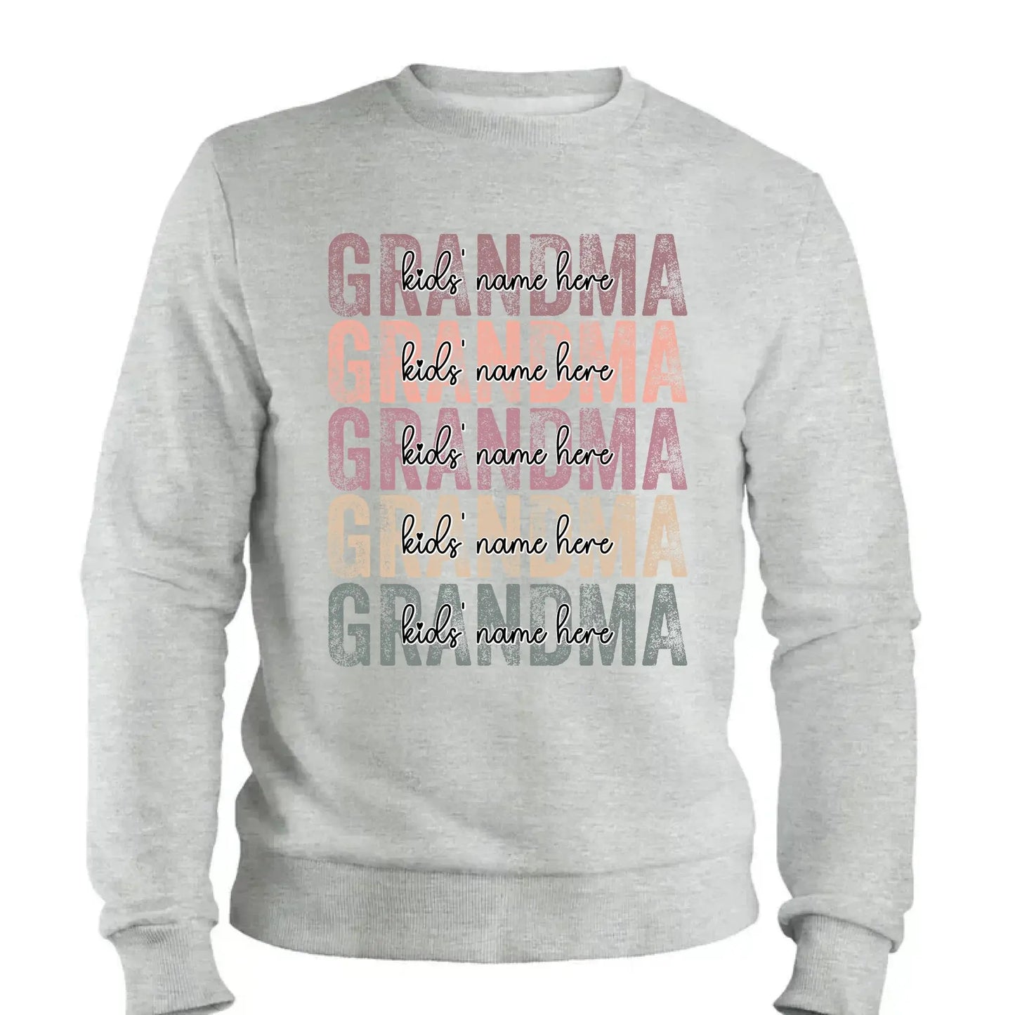 Personalized Grandma Shirt – Stacked Name Tee with Hearts, Custom Gift for Nana, Gigi, Mimi  Ezcustomize