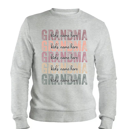 Personalized Grandma Shirt – Stacked Name Tee with Hearts, Custom Gift for Nana, Gigi, Mimi  Ezcustomize