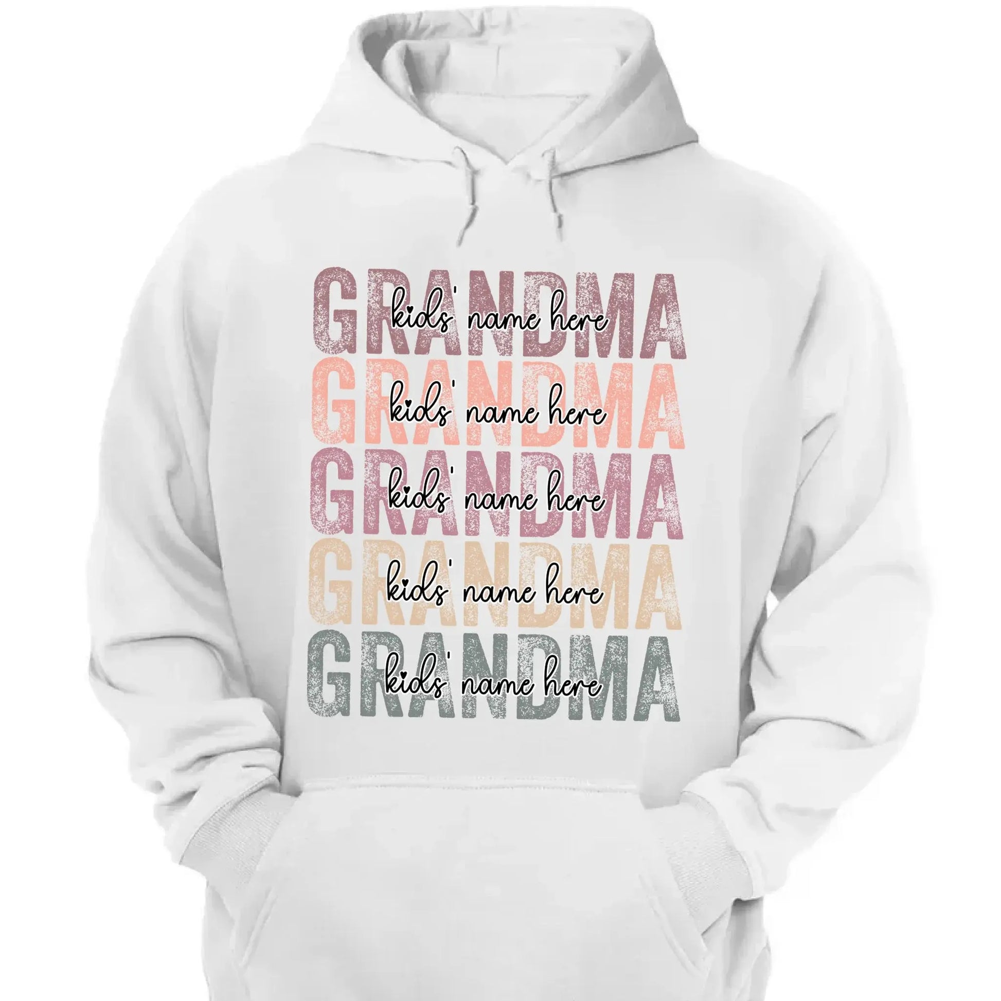 Personalized Grandma Shirt – Stacked Name Tee with Hearts, Custom Gift for Nana, Gigi, Mimi  Ezcustomize