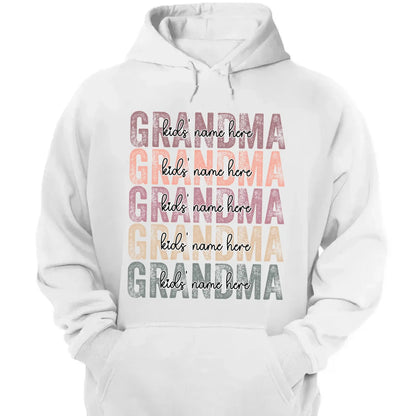 Personalized Grandma Shirt – Stacked Name Tee with Hearts, Custom Gift for Nana, Gigi, Mimi  Ezcustomize