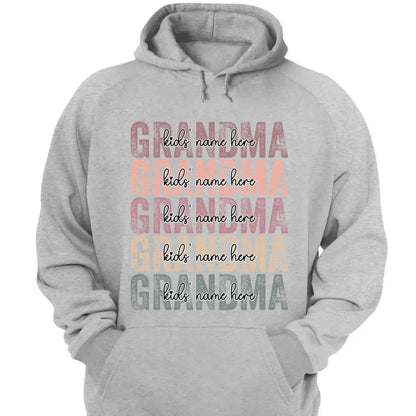 Personalized Grandma Shirt – Stacked Name Tee with Hearts, Custom Gift for Nana, Gigi, Mimi  Ezcustomize