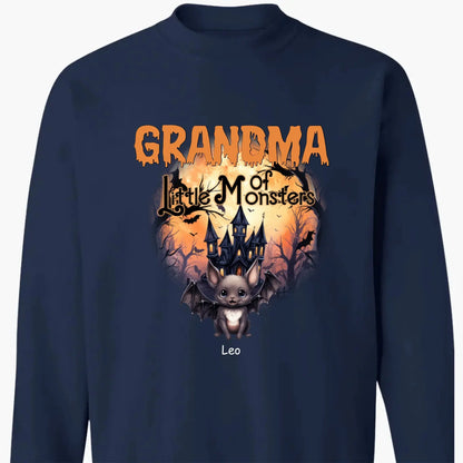 Personalized Grandma or Grandpa Halloween Shirt – Custom “Little Monsters” T-Shirt with Grandkids’ Names – Fun Spooky Gift for Grandparents  Ezcustomize