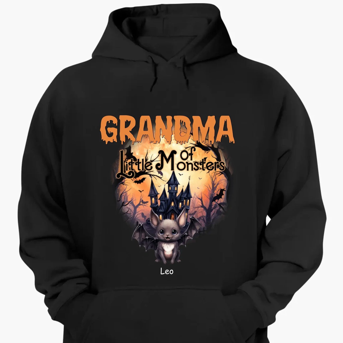 Personalized Grandma or Grandpa Halloween Shirt – Custom “Little Monsters” T-Shirt with Grandkids’ Names – Fun Spooky Gift for Grandparents  Ezcustomize