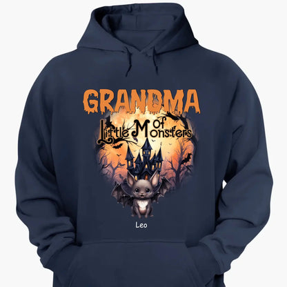 Personalized Grandma or Grandpa Halloween Shirt – Custom “Little Monsters” T-Shirt with Grandkids’ Names – Fun Spooky Gift for Grandparents  Ezcustomize