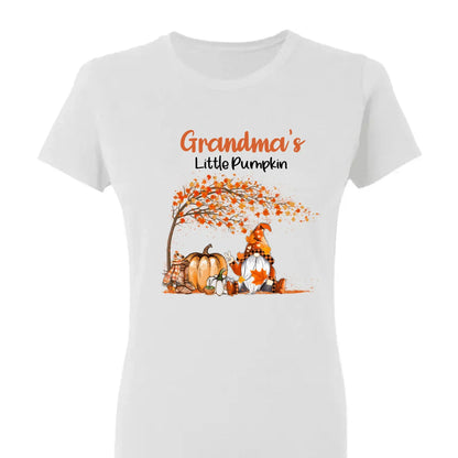 Personalized Grandma’s Little Pumpkins Shirt – Custom Fall T-Shirt with Grandkids’ Names – Cute Autumn Gift for Nana, Mimi, Mom, or Grandparent  Ezcustomize