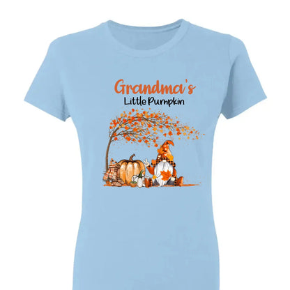 Personalized Grandma’s Little Pumpkins Shirt – Custom Fall T-Shirt with Grandkids’ Names – Cute Autumn Gift for Nana, Mimi, Mom, or Grandparent  Ezcustomize