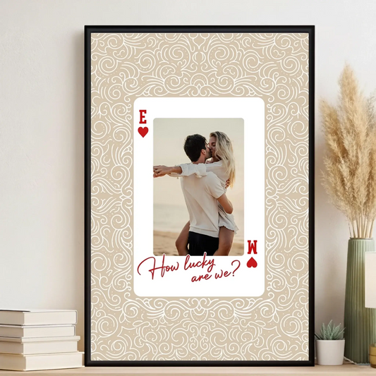 Personalized King & Queen How Lucky We Are Photo – Custom Couple Poster/Canvas – Unique Anniversary & Valentine’s Day Gift for Couples  Ezcustomize