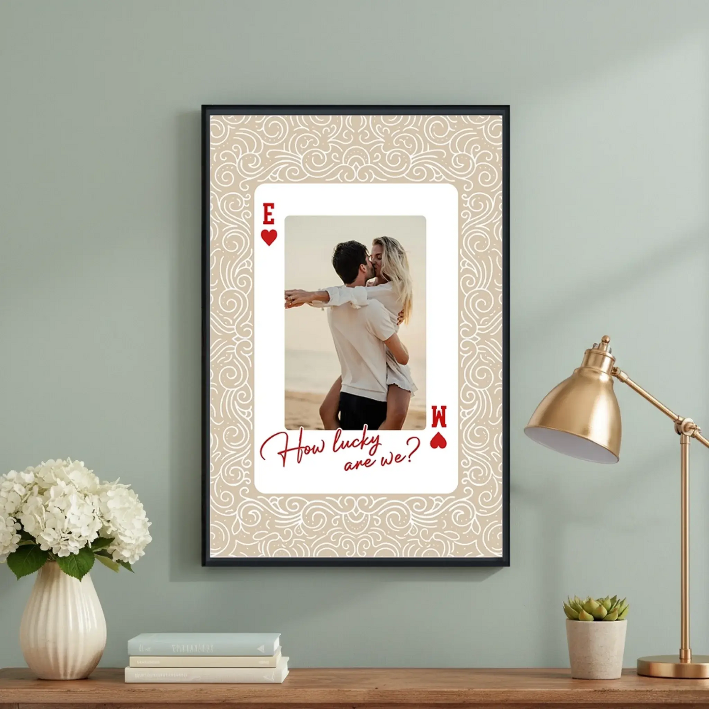 Personalized King & Queen How Lucky We Are Photo – Custom Couple Poster/Canvas – Unique Anniversary & Valentine’s Day Gift for Couples  Ezcustomize