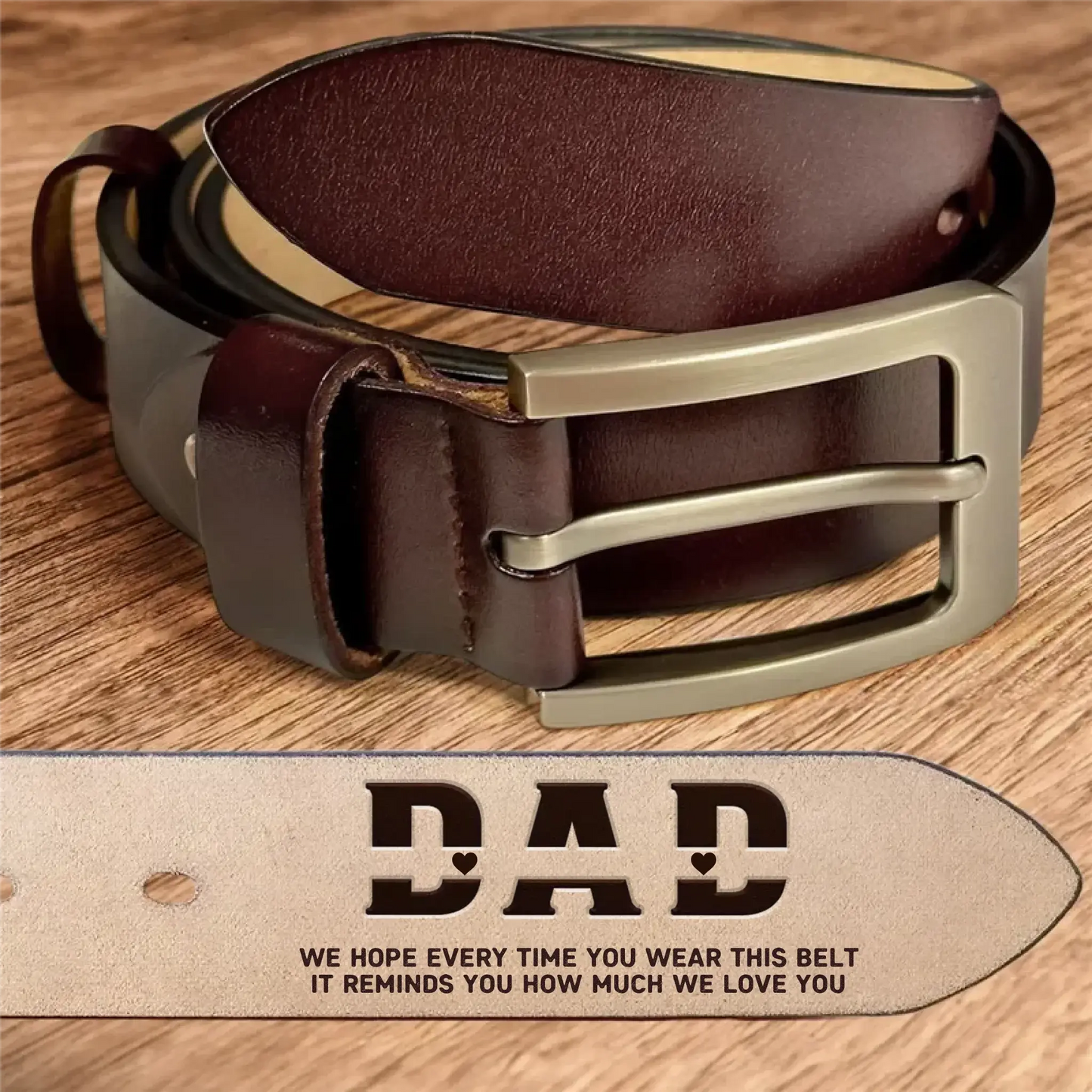 Personalized Leather Belt for Dad/Grandpa - Custom Engraved Love Message Gift  Ezcustomize