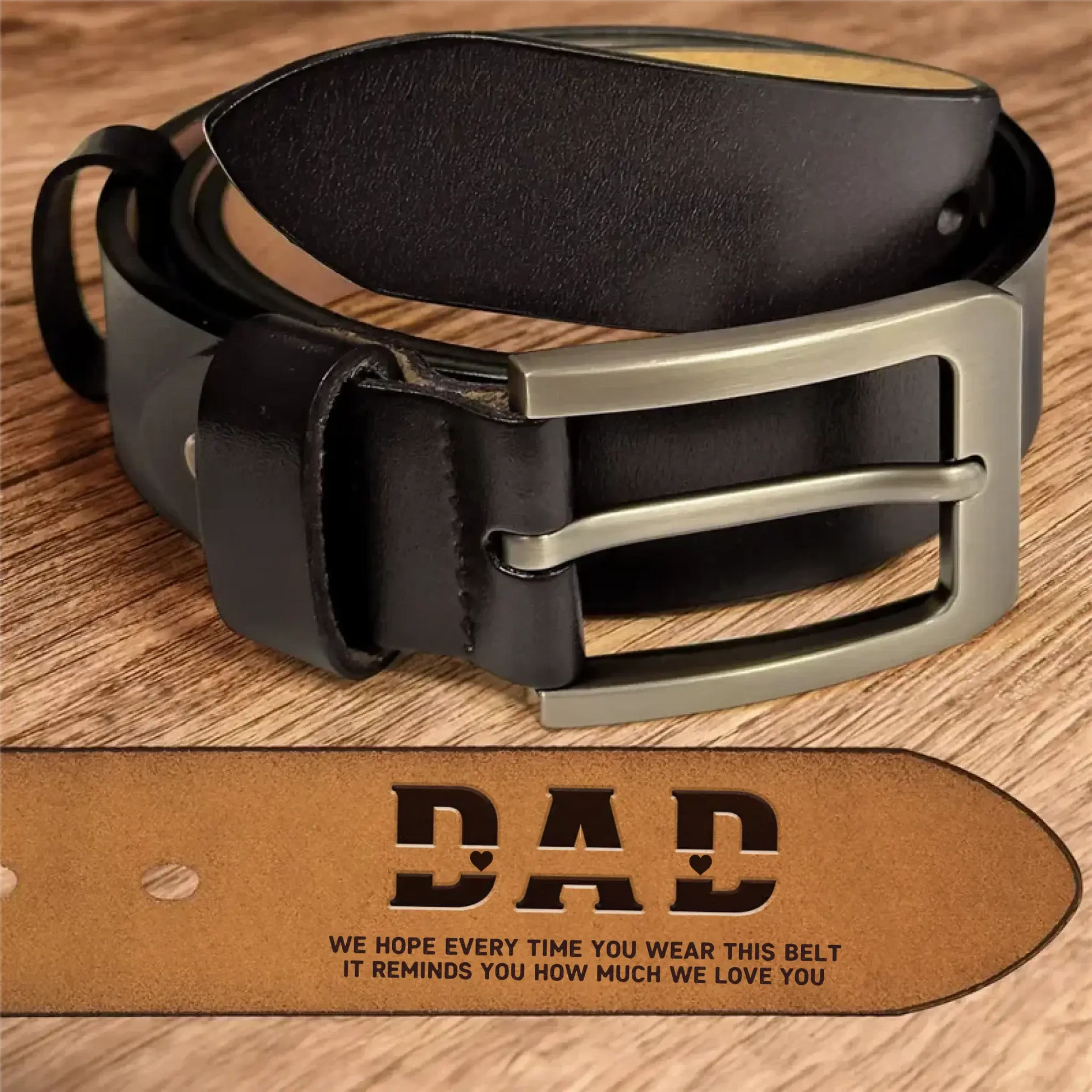 Personalized Leather Belt for Dad/Grandpa - Custom Engraved Love Message Gift  Ezcustomize