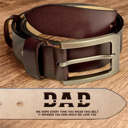 Personalized Leather Belt for Dad/Grandpa - Custom Engraved Love Message Gift  Ezcustomize