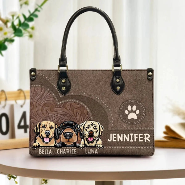 Personalized Leather Handbag for Dog Lovers – Custom Gift for Dog Moms & Dog Dads