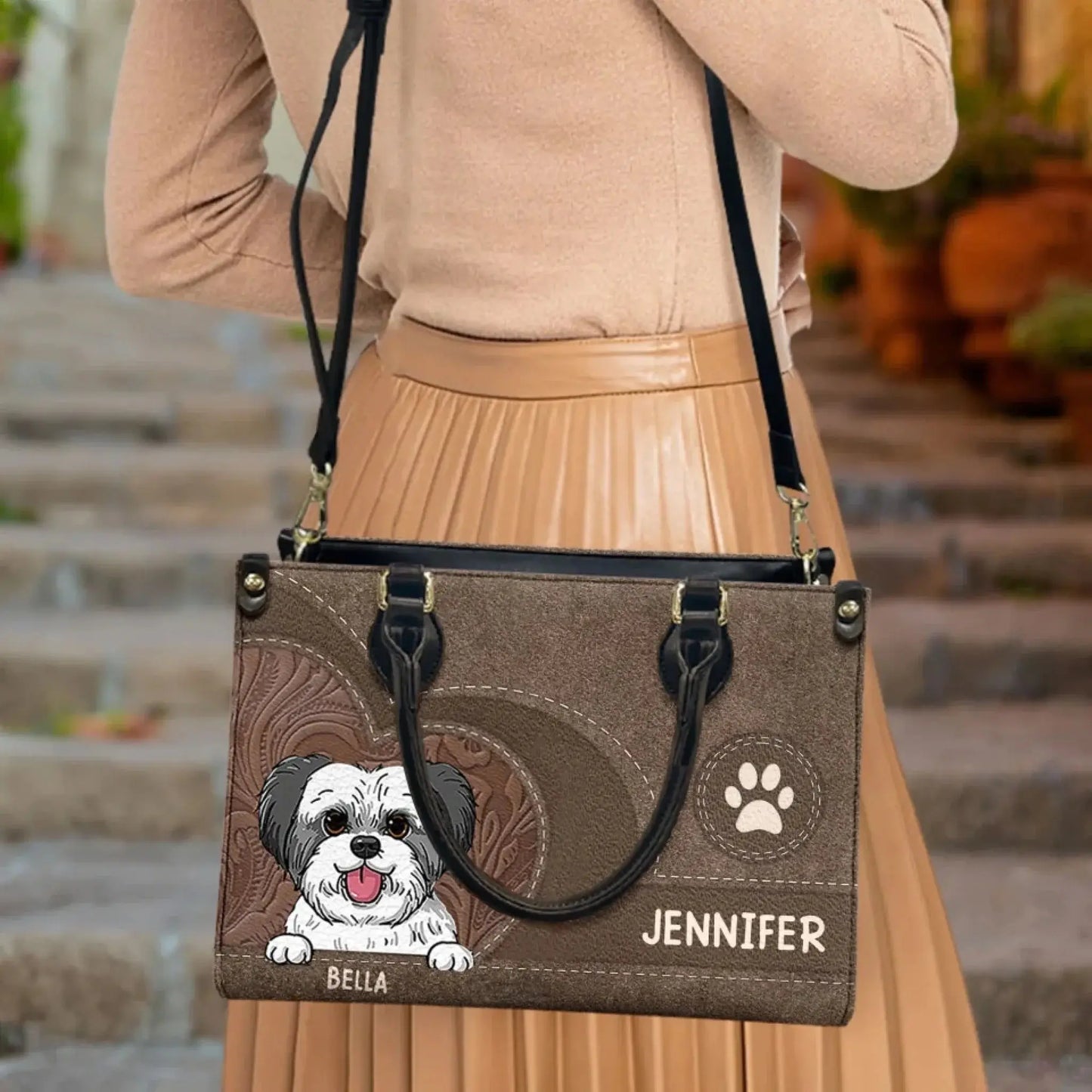 Personalized Leather Handbag for Dog Lovers – Custom Gift for Dog Moms & Dog Dads  Ezcustomize