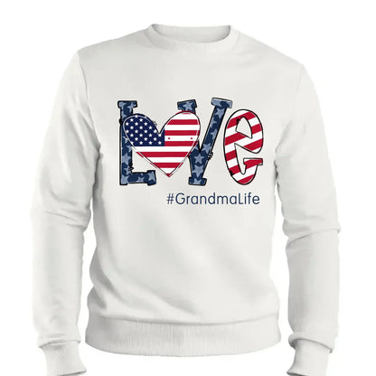 Personalized Love Shirt for Grandma – Custom 4th of July T-shirt with Grandkids’ Names – Patriotic Gift for Mom, Nana, Mimi  Ezcustomize