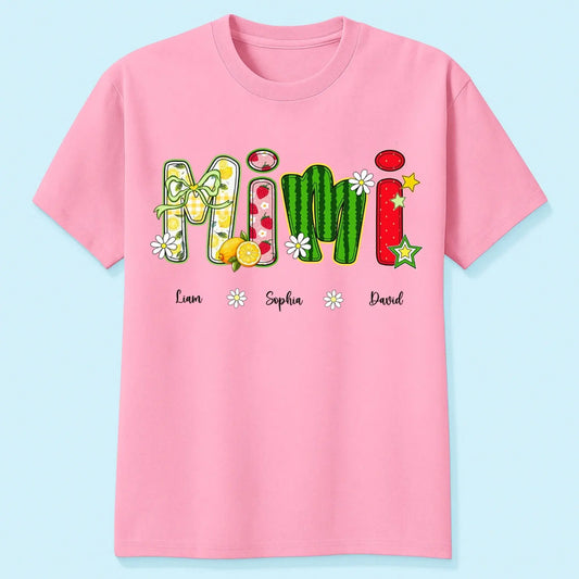 Personalized Mimi Shirt with Grandkids – Cute Summer Fruit T-shirt Gift for Grandma, Nana, Gigi  Ezcustomize