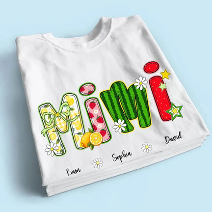 Personalized Mimi Shirt with Grandkids – Cute Summer Fruit T-shirt Gift for Grandma, Nana, Gigi  Ezcustomize