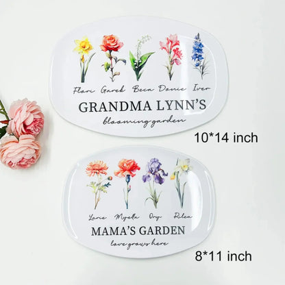 Personalized Mom's Garden Plate – Custom Birth Flower & Name Design, Unique Gift for Mom & Grandma  Ezcustomize