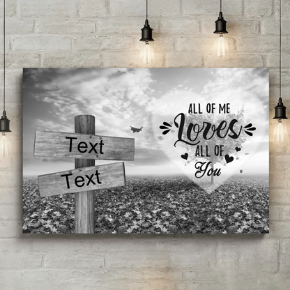 Personalized Multi Name Premium Road Sign Wrapped Canvas with Frame—Love Tree with Saying  Ezcustomize