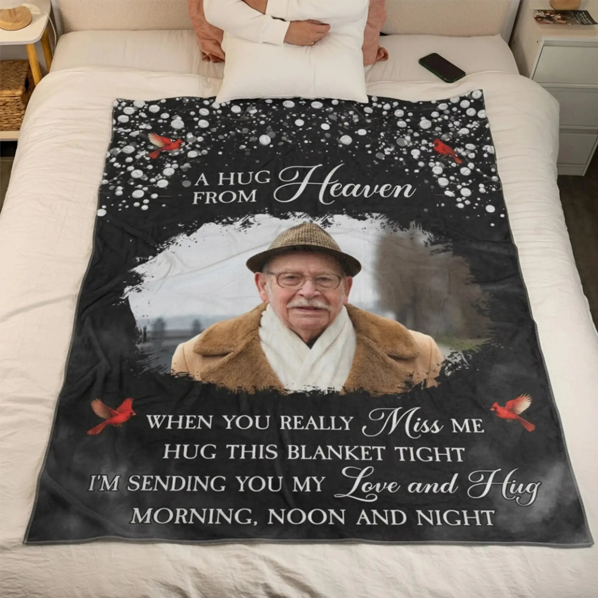 Personalized Photo Memorial Gifts - A Hug From Heaven Blanket  Ezcustomize