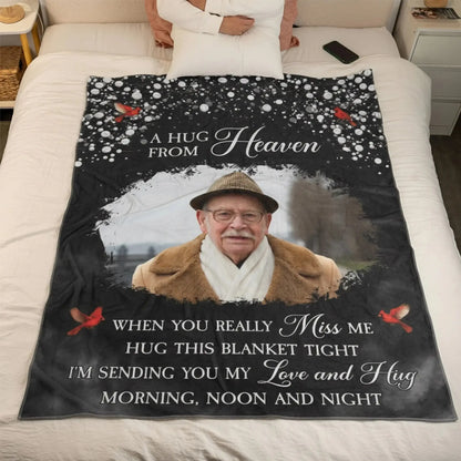 Personalized Photo Memorial Gifts - A Hug From Heaven Blanket  Ezcustomize