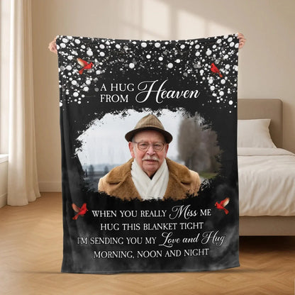 Personalized Photo Memorial Gifts - A Hug From Heaven Blanket  Ezcustomize