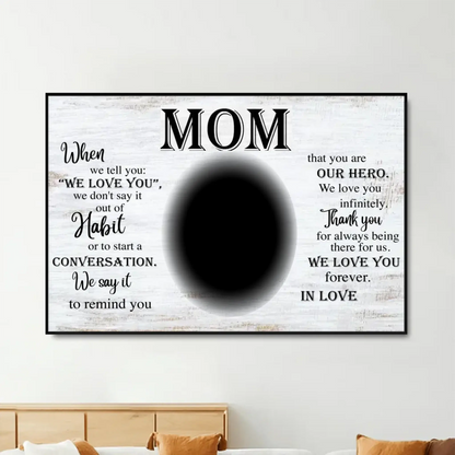 Personalized Poster/Canvas "To Mom" – Custom Mother's Day Gift with Photo & Message – Unique Wall Art for Mom  Ezcustomize