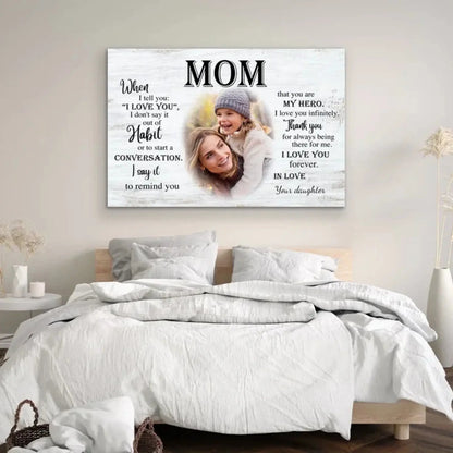 Personalized Poster/Canvas "To Mom" – Custom Mother's Day Gift with Photo & Message – Unique Wall Art for Mom  Ezcustomize
