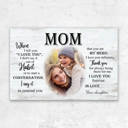 Personalized Poster/Canvas "To Mom" – Custom Mother's Day Gift with Photo & Message – Unique Wall Art for Mom  Ezcustomize