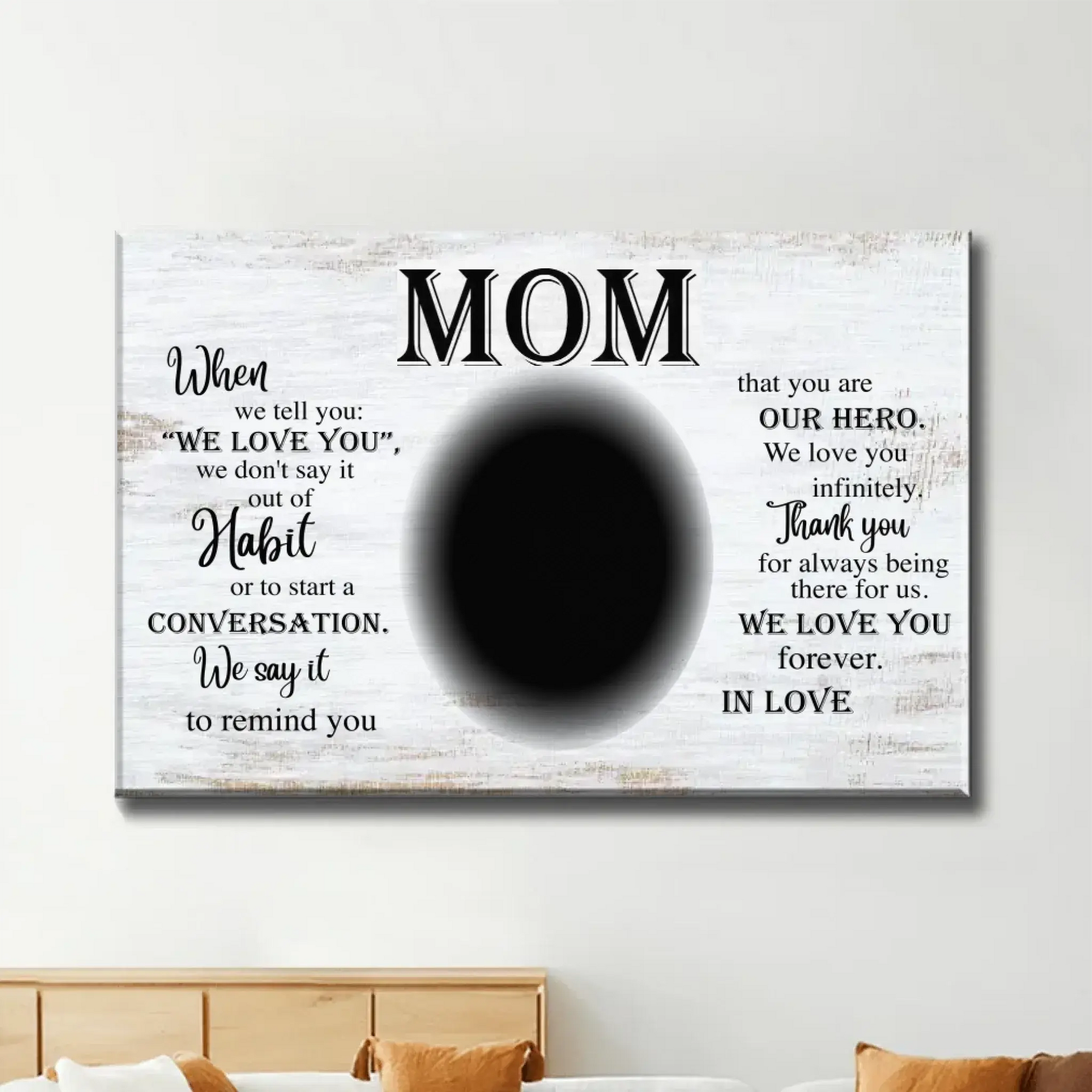 Personalized Poster/Canvas "To Mom" – Custom Mother's Day Gift with Photo & Message – Unique Wall Art for Mom  Ezcustomize