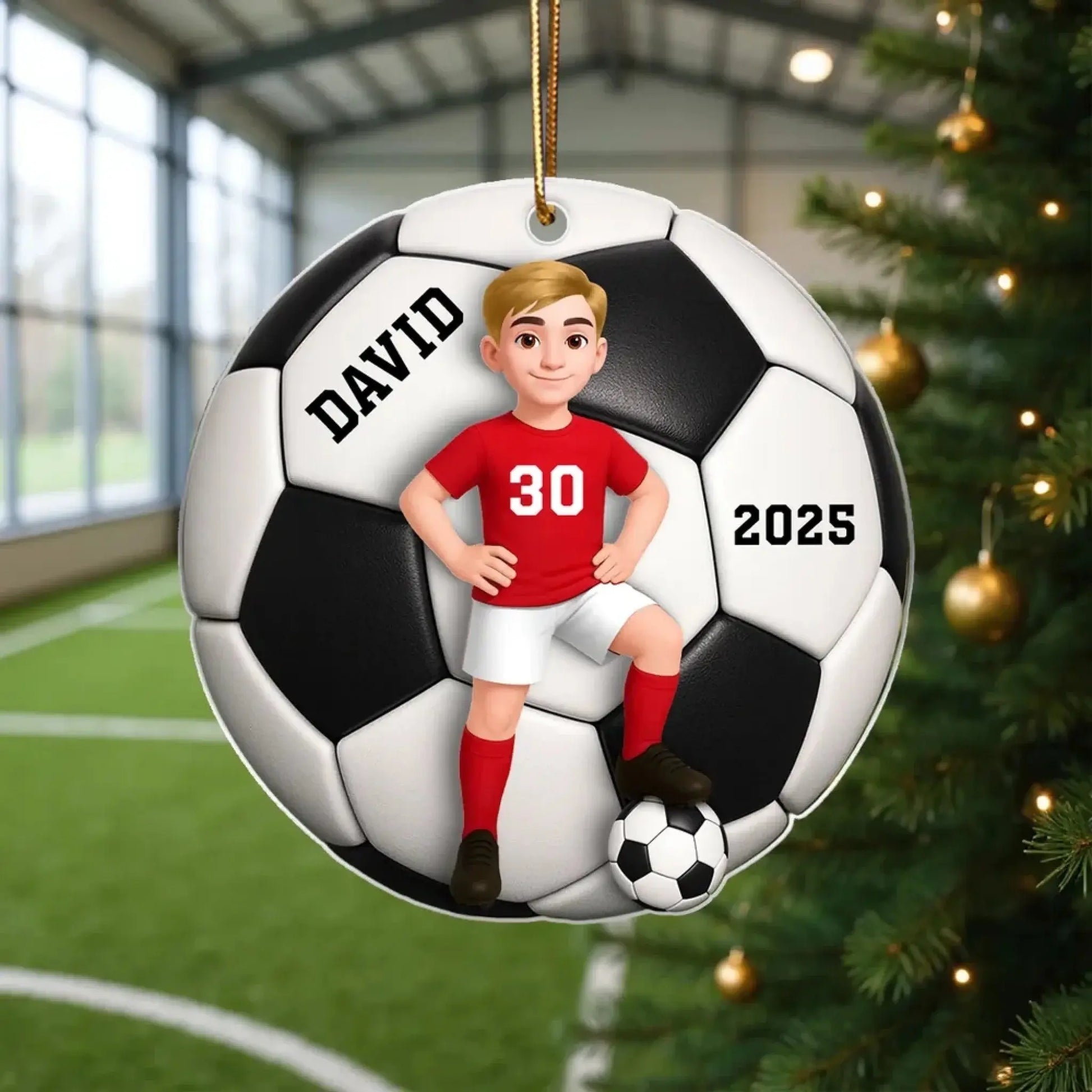 Personalized Soccer Player Ornament – 3D Effect Acrylic Keepsake – Perfect Christmas Gift for Son or Daughter  Ezcustomize