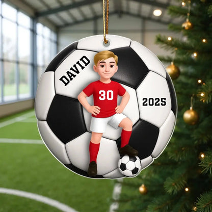 Personalized Soccer Player Ornament – 3D Effect Acrylic Keepsake – Perfect Christmas Gift for Son or Daughter  Ezcustomize