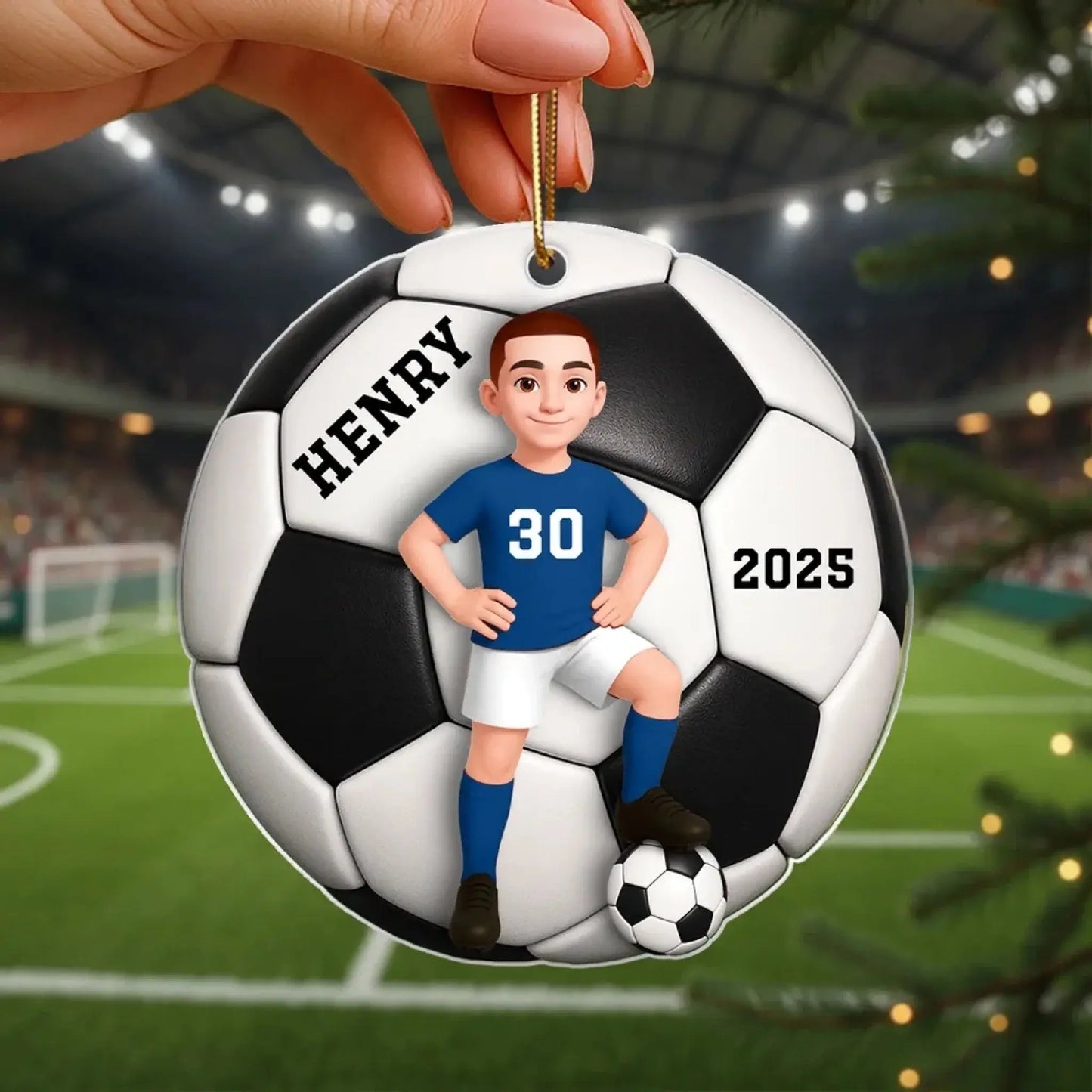 Personalized Soccer Player Ornament – 3D Effect Acrylic Keepsake – Perfect Christmas Gift for Son or Daughter  Ezcustomize