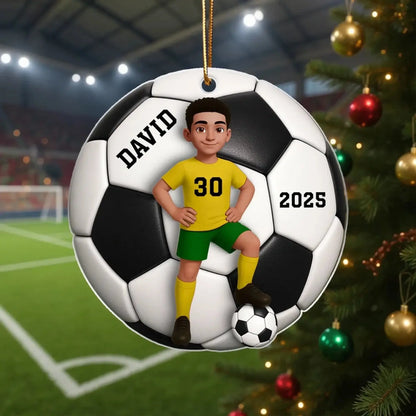 Personalized Soccer Player Ornament – 3D Effect Acrylic Keepsake – Perfect Christmas Gift for Son or Daughter  Ezcustomize