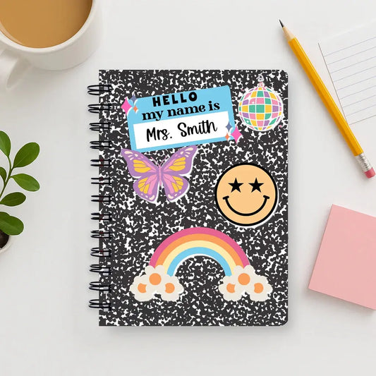 Personalized Spiral Bound Teacher Journal – Custom 5x7 Lesson Planner Notebook with Name, Gift for Teachers or Educators  Ezcustomize
