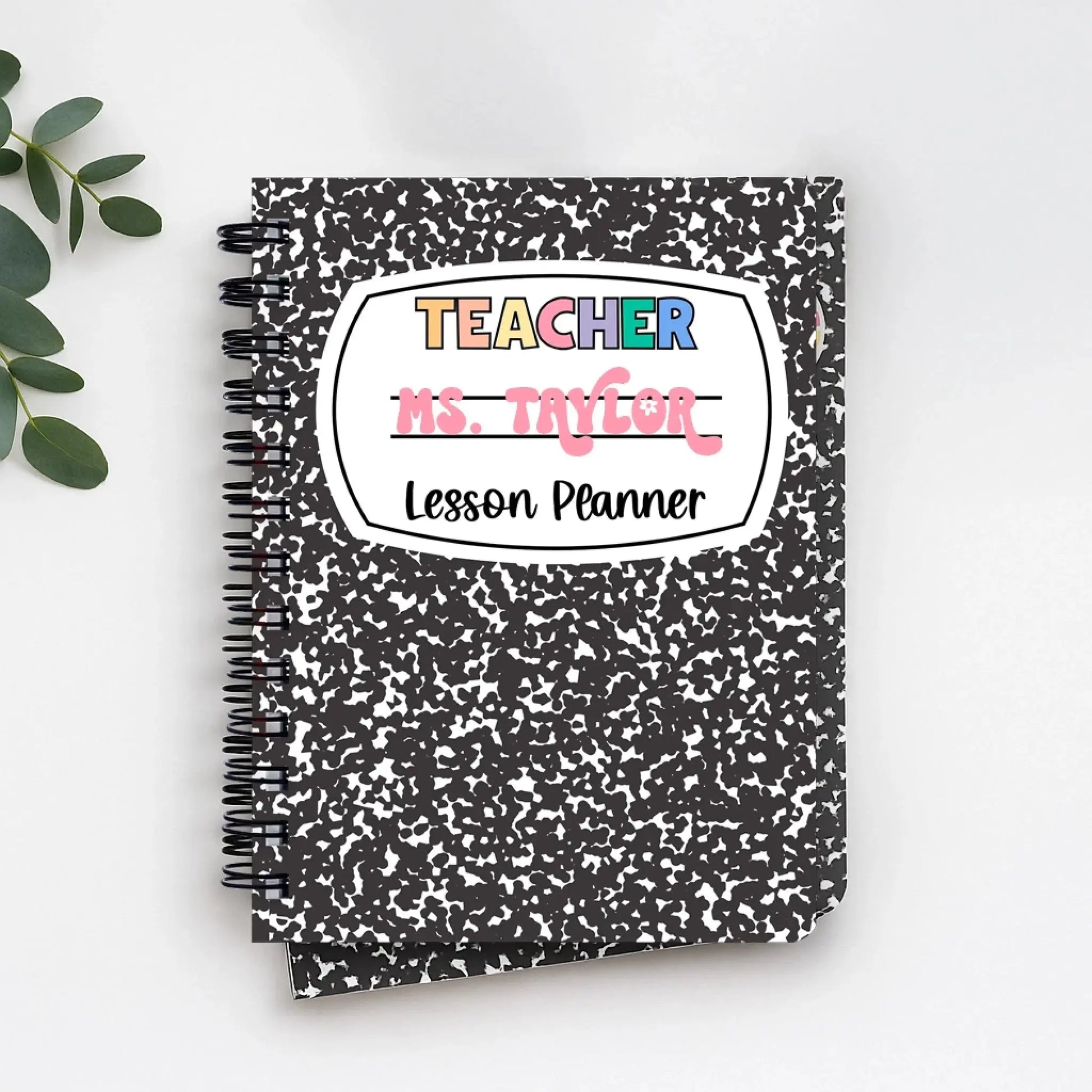 Personalized Spiral Bound Teacher Journal – Custom 5x7 Lesson Planner Notebook with Name, Gift for Teachers or Educators  Ezcustomize