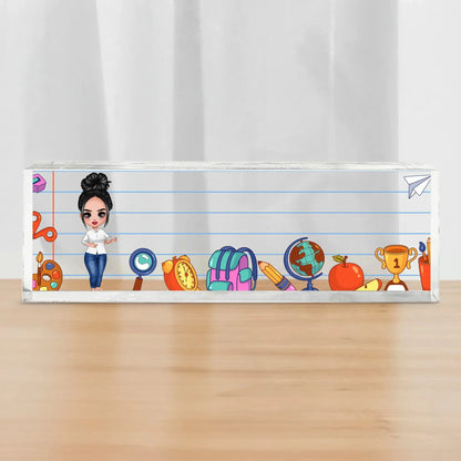 Personalized Teacher Acrylic Desk Name Plate – Custom School Things Plaque, Back To School Gift for Teacher  Ezcustomize