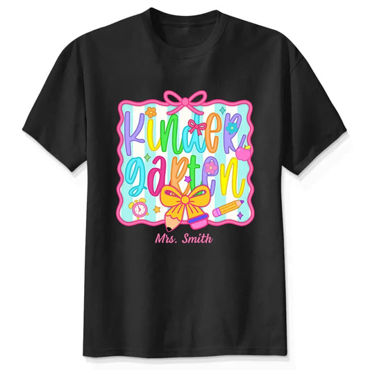 Personalized Teacher Shirt with Grade and Name – Cute Coquette Back to School Shirt for Pre-K to 5th Grade Teachers  Ezcustomize