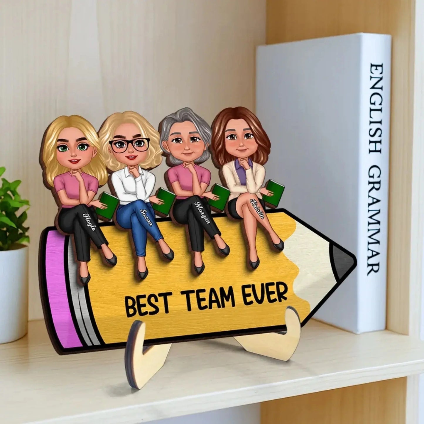 Personalized Teacher Wooden Plaque – The Dream Team, Custom Colleagues Sitting on Pencil, Back To School Gift  Ezcustomize