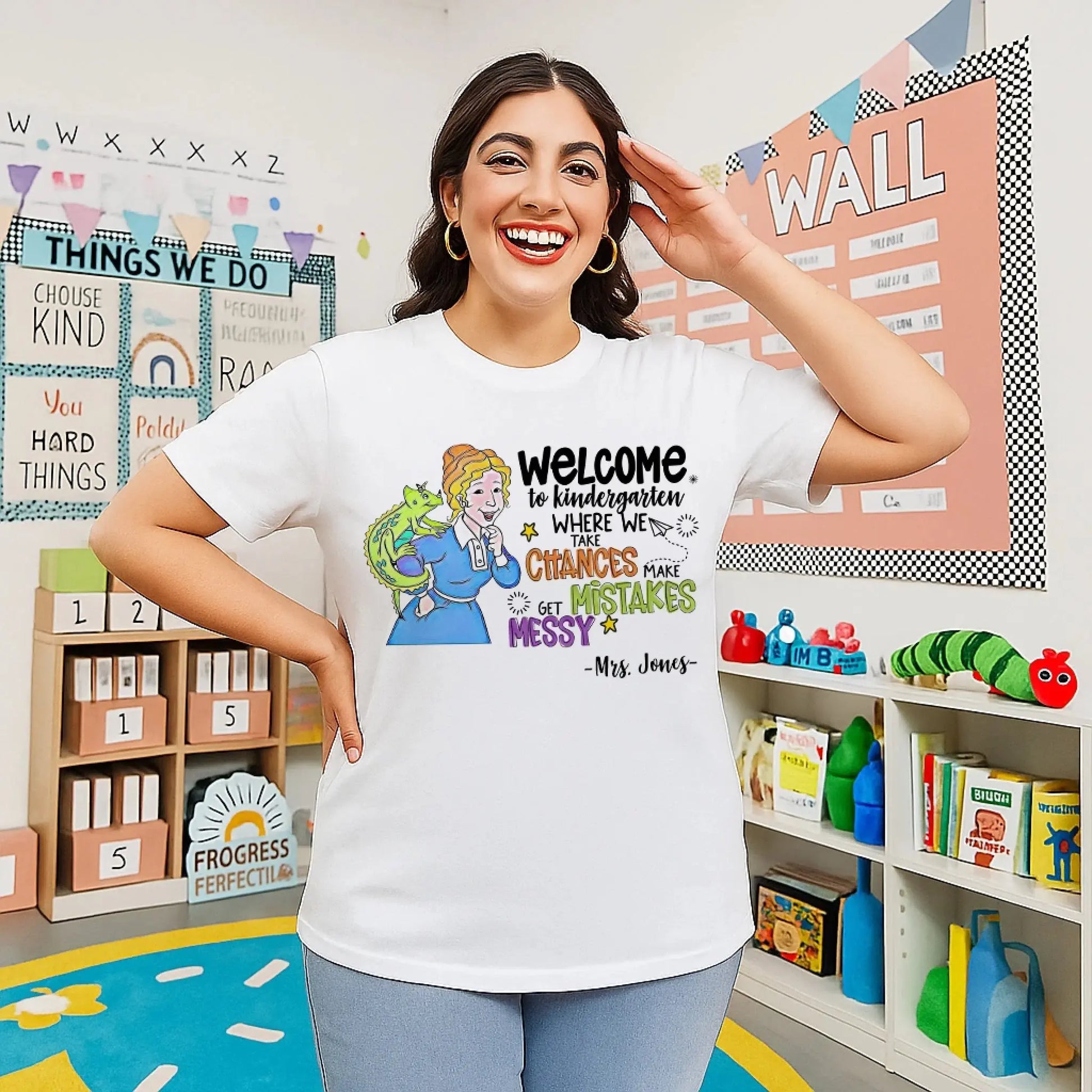 Personalized Welcome Teacher Shirt – Take Chances Make Mistakes Get Messy – Custom Classroom Name T-Shirt for Back to School  Ezcustomize