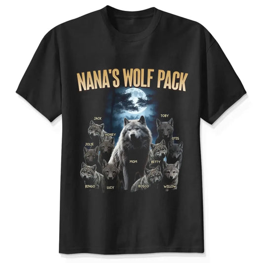 Personalized Wolf Pack Shirt for Mom, Nana, Mimi, or Grandma – Custom Family Names, Cute Gift for Mother’s Day or Birthday  Ezcustomize