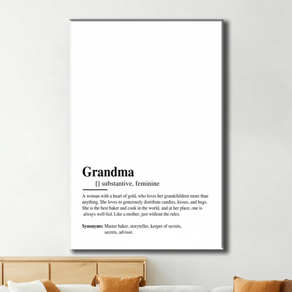 Personalized "Definition of Grandma" Canvas – Custom Wall Art Gift for Grandmothers  Ezcustomize
