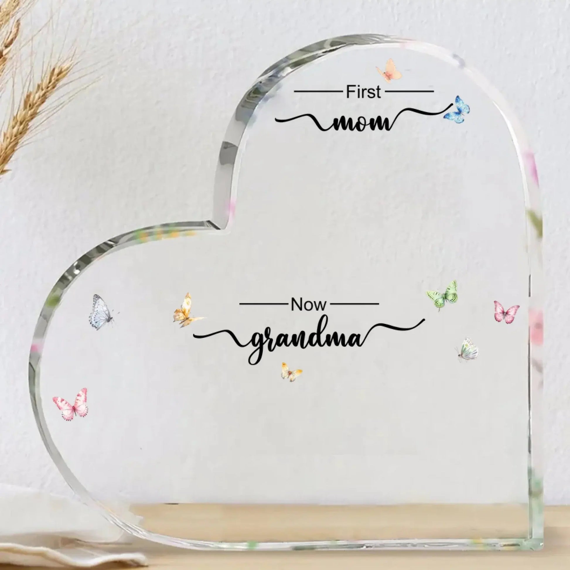 Personalized "First Mom, Now Grandma" Acrylic Plaque – Custom Birth Month Flower Gift for Moms & Grandmas  Ezcustomize