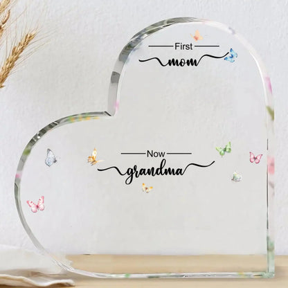 Personalized "First Mom, Now Grandma" Acrylic Plaque – Custom Birth Month Flower Gift for Moms & Grandmas  Ezcustomize