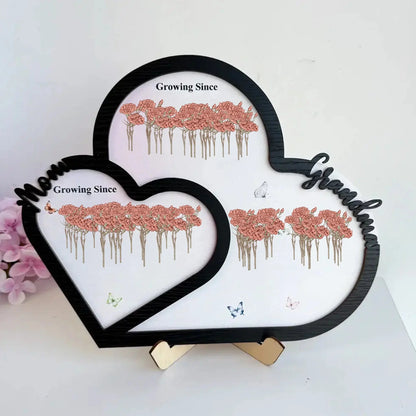 Personalized "First Mom, Now Grandma" Wooden Heart Plaque – Custom Birth Month Flower Gift for Moms & Grandmas  Ezcustomize