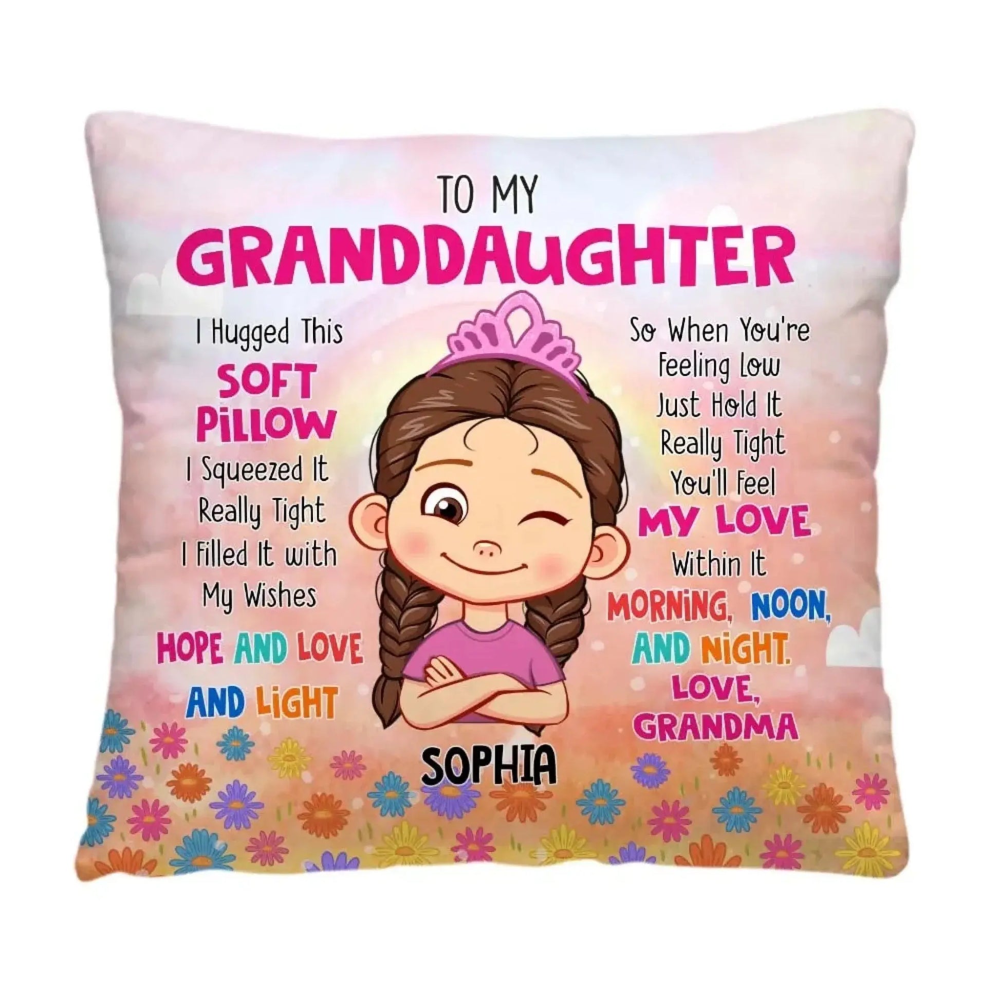 Personalized 'Hug This' Pillow - Grandma's Special Gift for Granddaughter  Ezcustomize