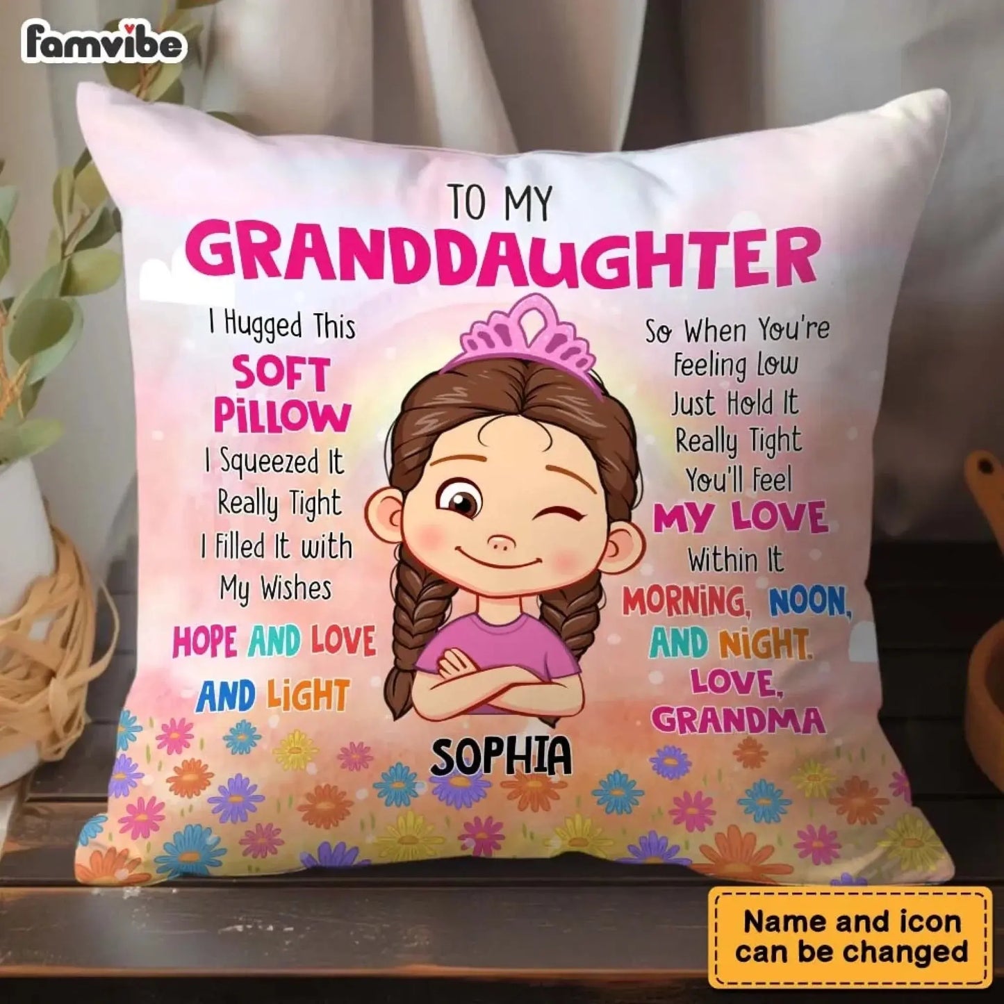 Personalized 'Hug This' Pillow - Grandma's Special Gift for Granddaughter  Ezcustomize