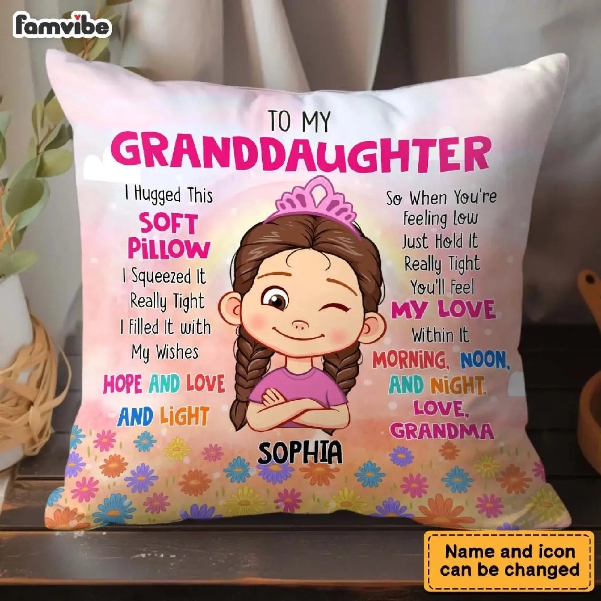 Personalized 'Hug This' Pillow - Grandma's Special Gift for Granddaughter  Ezcustomize